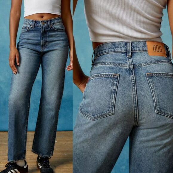 BDG Urban Outfitters Cowboy Jean Womens Sz 26 High Waisted Straight 100% Cotton - Picture 1 of 16